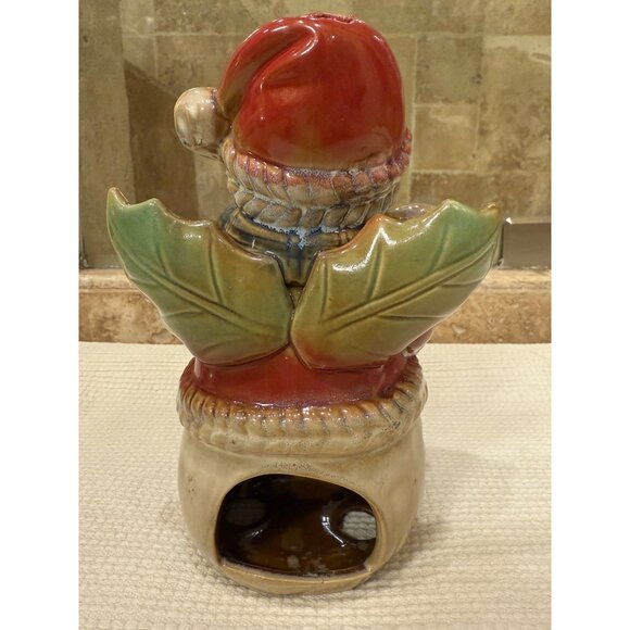 Ceramic Snowman Tealight Holder With Lantern & Santa Hat For Christmas Decor - Picture 4 of 9
